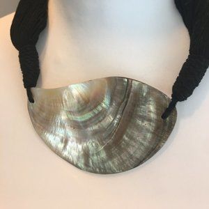 Beautiful Abalone Shell and Yarn Necklace